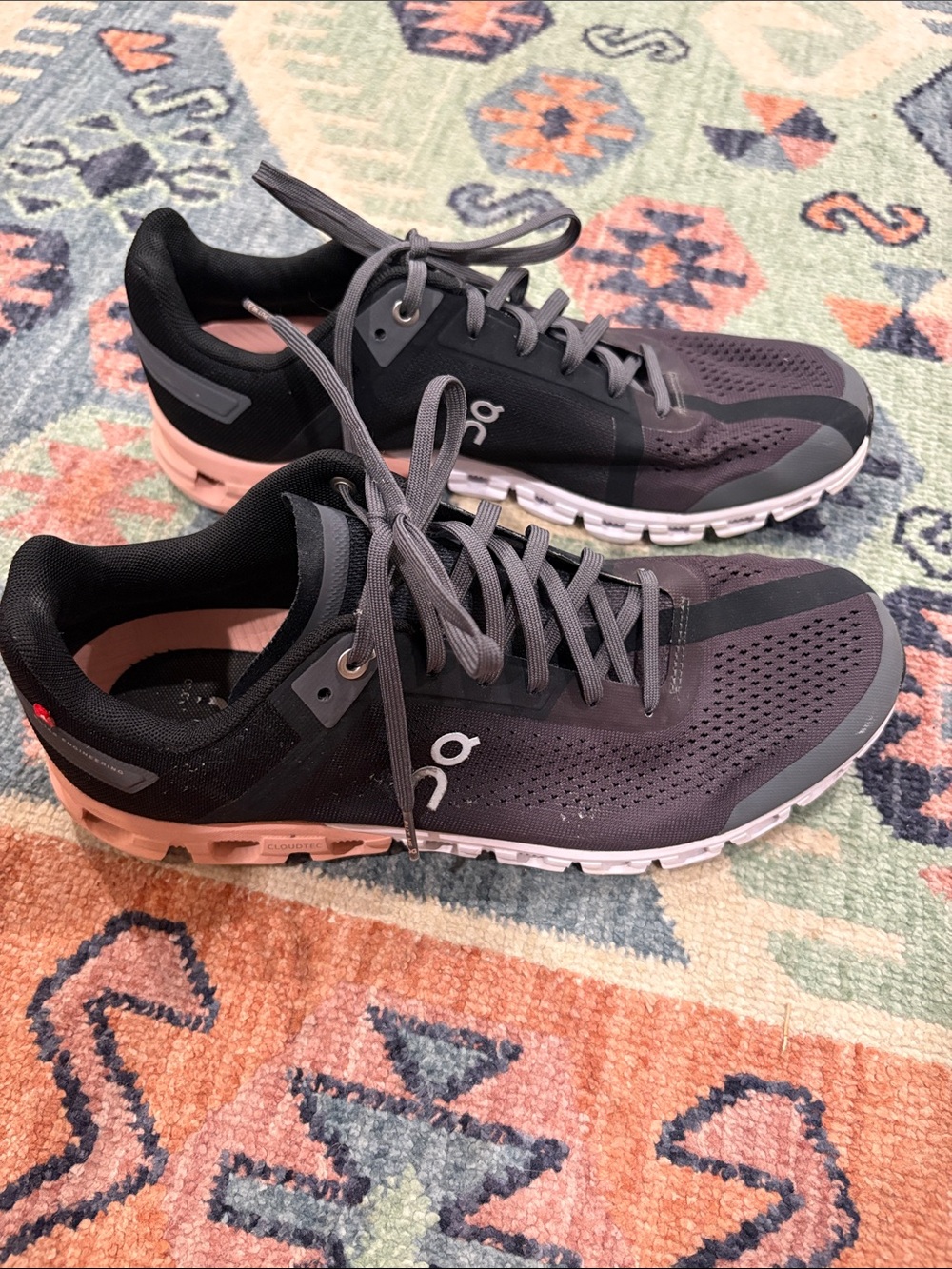 On Running Women's Athletic Sneakers - Gray with Pink Soles